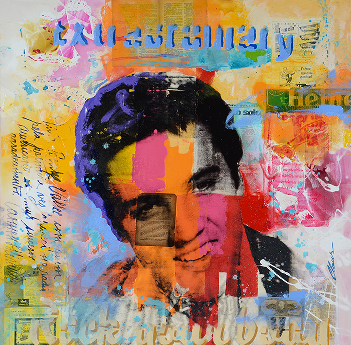 CLAUS COSTA (1971) - Elvis Presley - téc. mista - 120 x 120 - foto 2 de 4