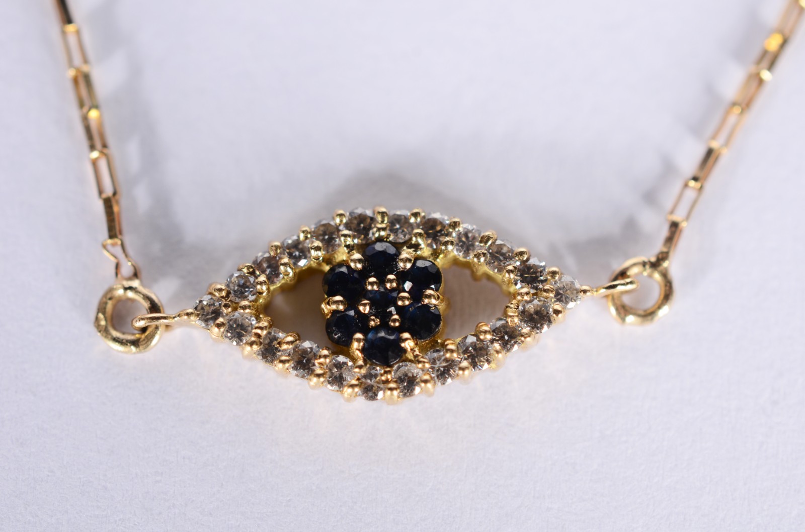 Colar com pendente Olho grego de ouro 18 k. (Por motivos de segurança... - foto 1 de 6