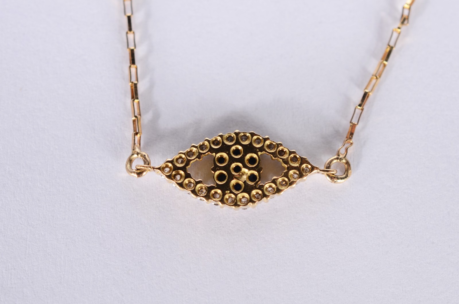 Colar com pendente Olho grego de ouro 18 k. (Por motivos de segurança... - foto 5 de 6
