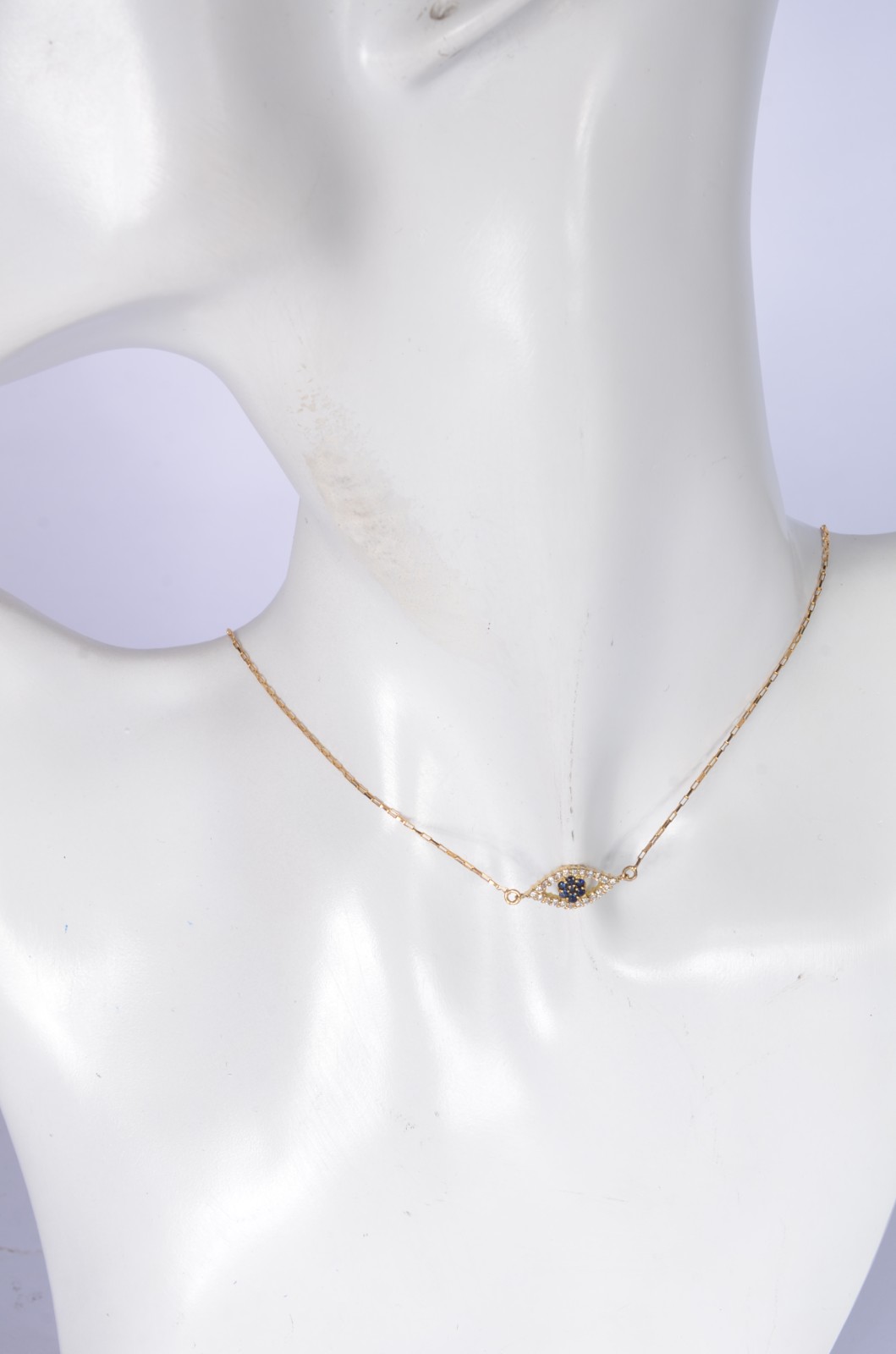 Colar com pendente Olho grego de ouro 18 k. (Por motivos de segurança... - foto 6 de 6