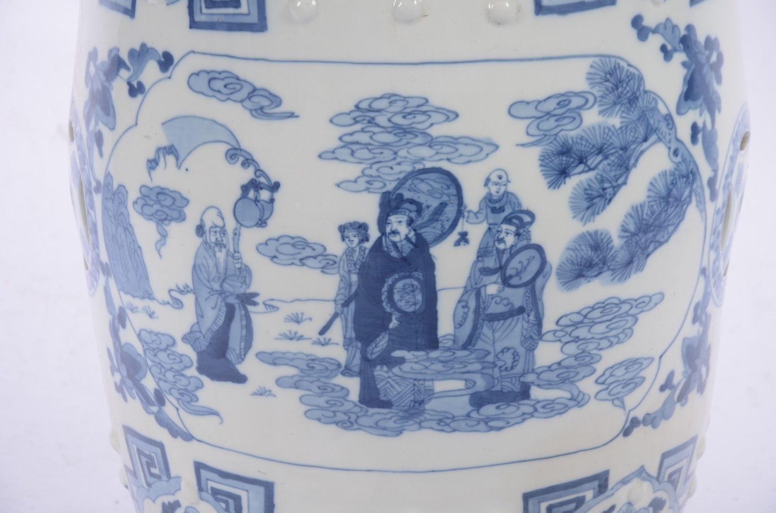 Seat garden de porcelana chinesa azul e branco. - foto 2 de 8