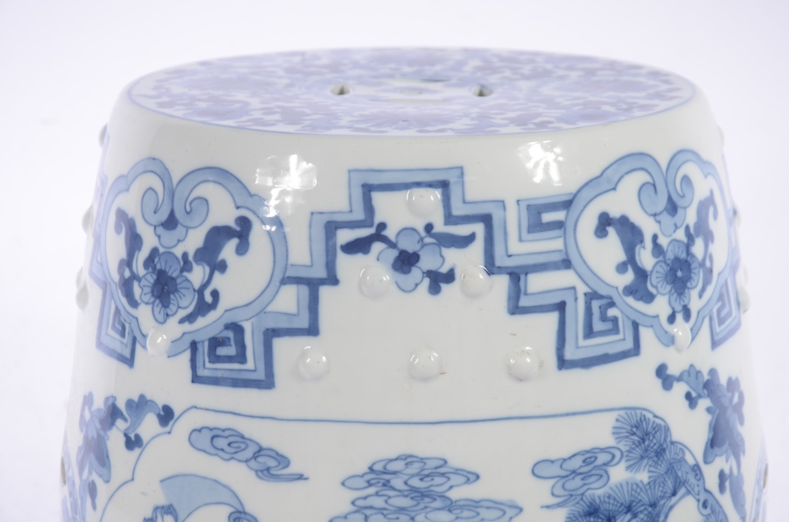 Seat garden de porcelana chinesa azul e branco. - foto 4 de 8