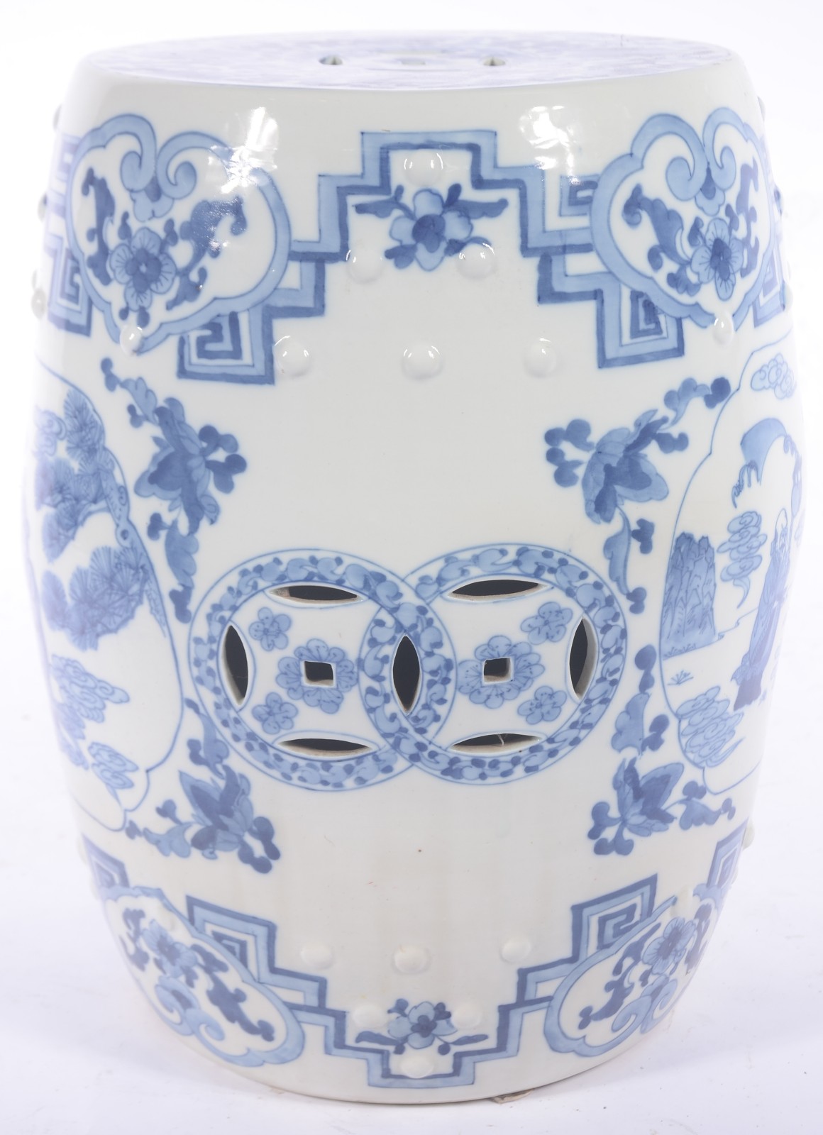 Seat garden de porcelana chinesa azul e branco. - foto 6 de 8