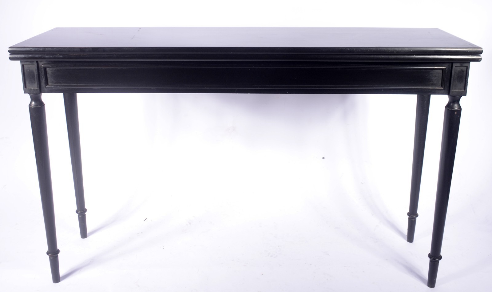 Console/ mesa de madeira ebanizada com tampo dobrável, pernas... - foto 4 de 6