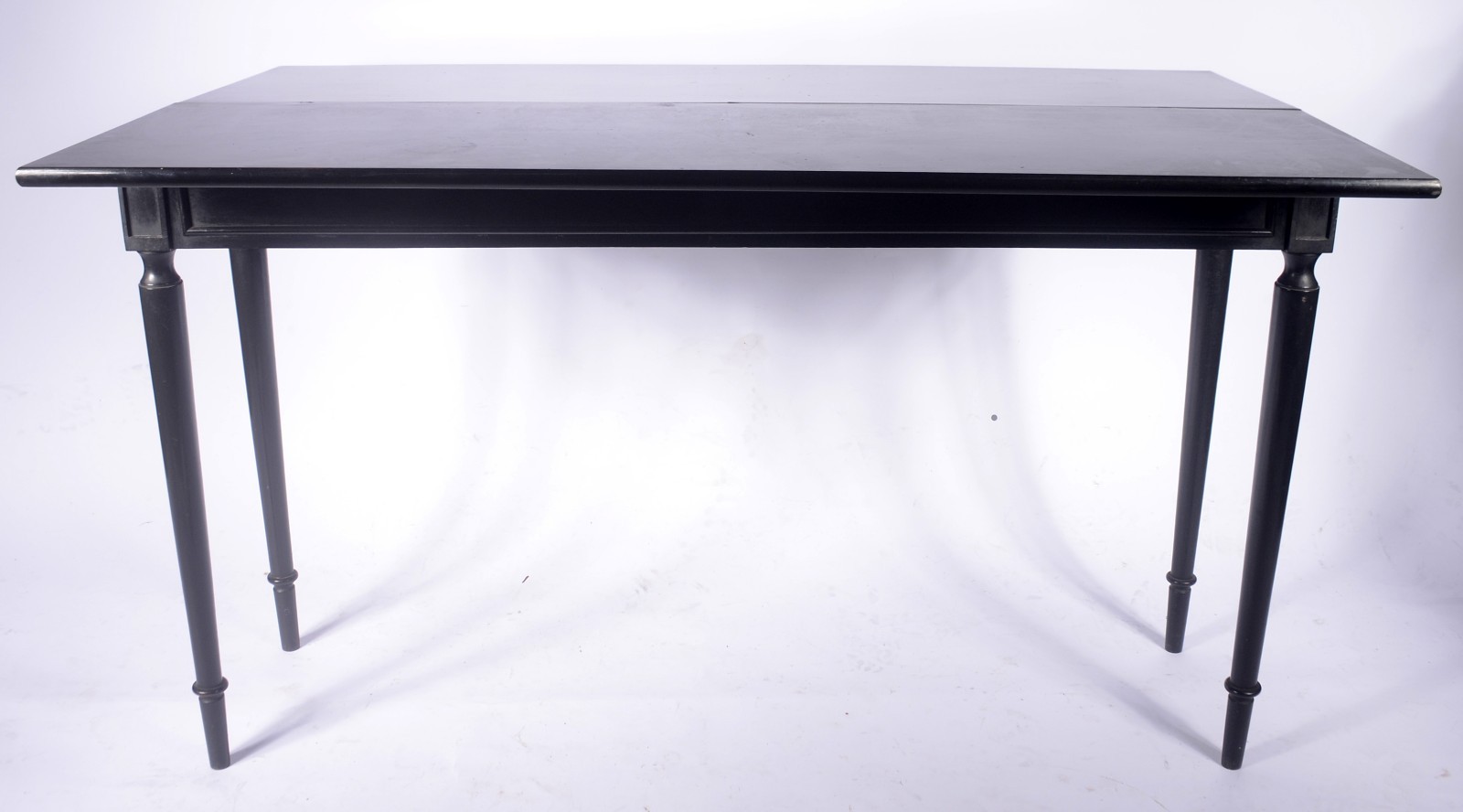 Console/ mesa de madeira ebanizada com tampo dobrável, pernas... - foto 6 de 6
