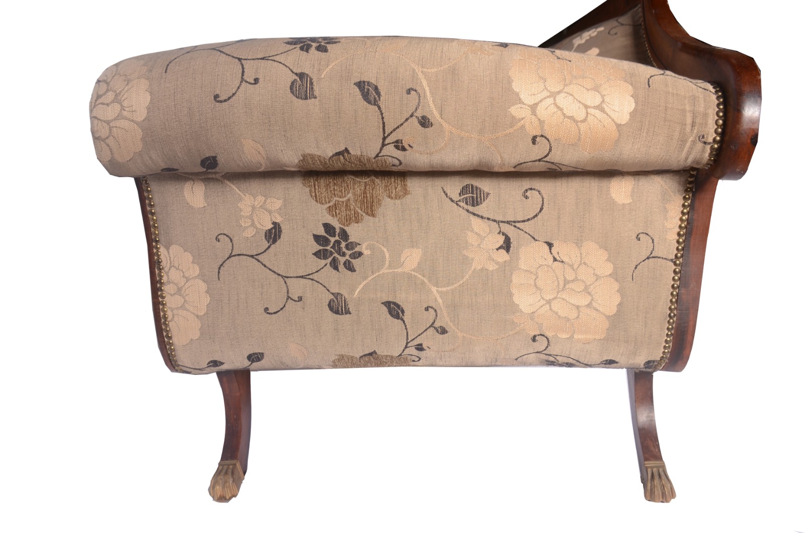 Conjunto de sofá e par de poltronas de jacarandá com estofamento... - foto 5 de 6