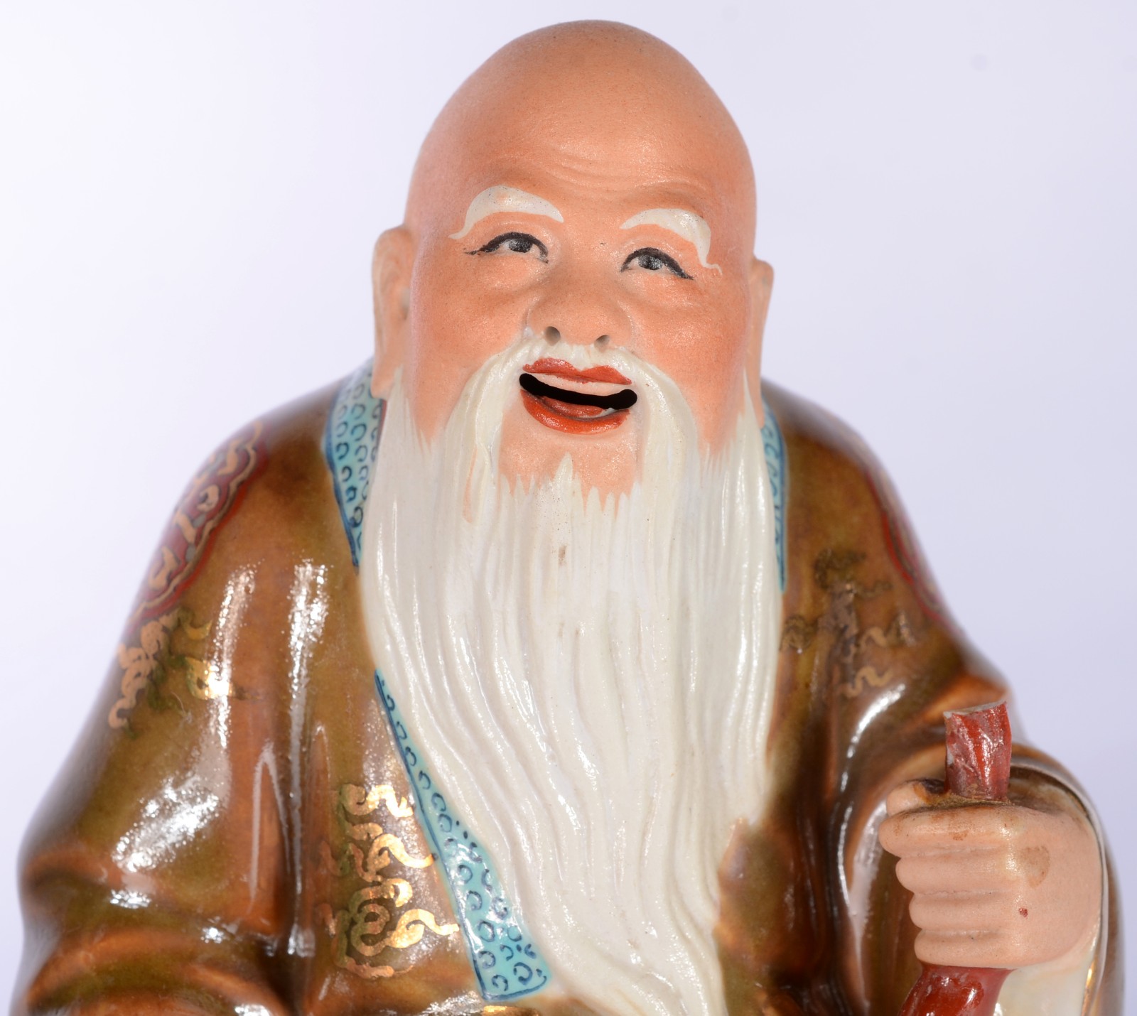 Duas esculturas de porcelana oriental policromada representando... - foto 7 de 10