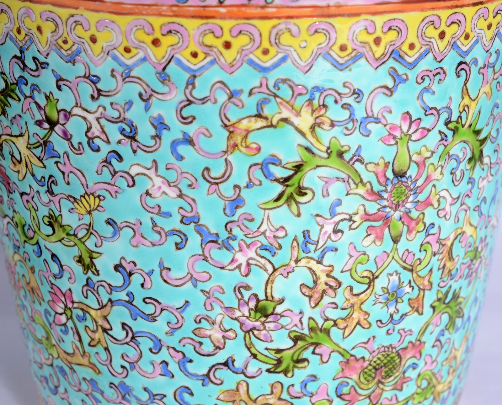 Três cachepots de porcelana chinesa, decorações com pássaros e flores... - foto 6 de 6