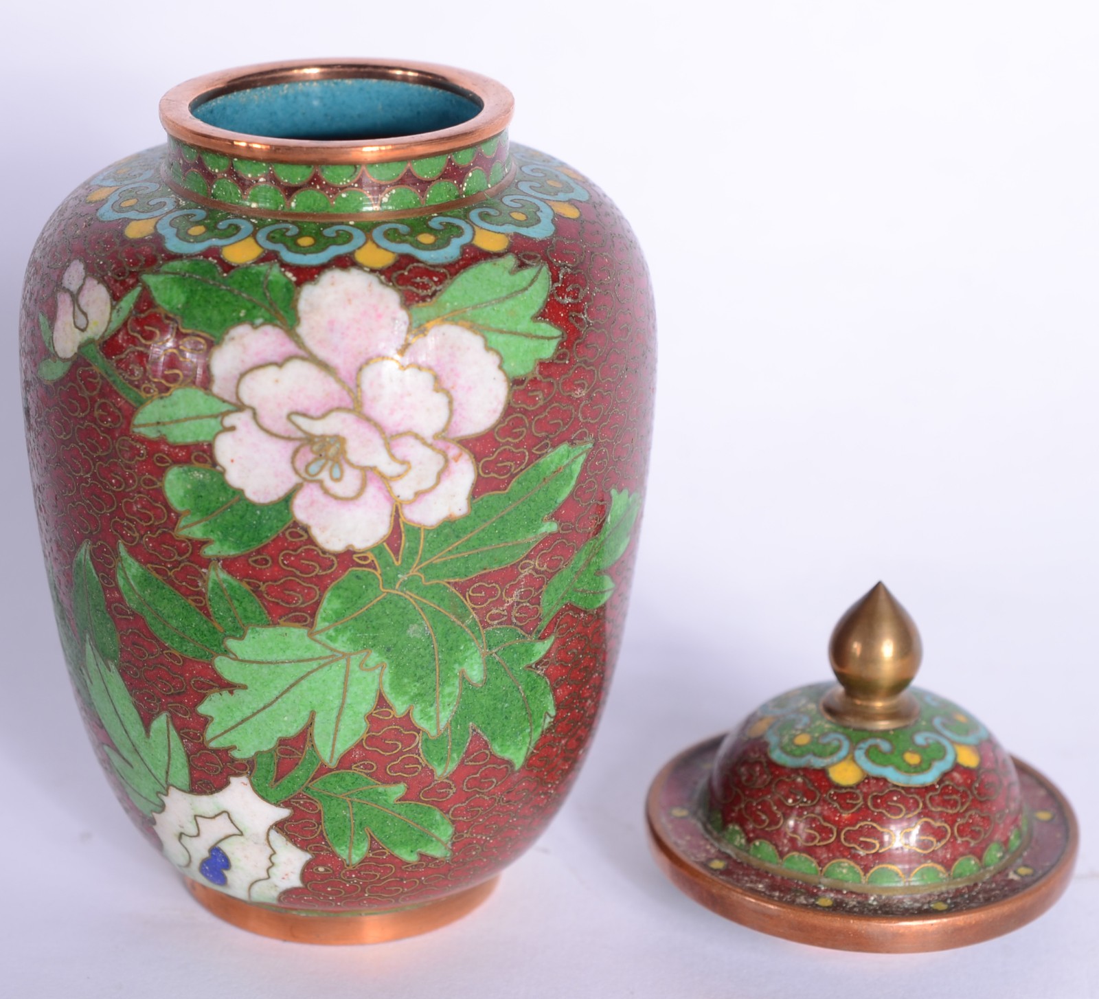 Lote com 10 vasos diversos de cloisoné chines. - foto 7 de 7