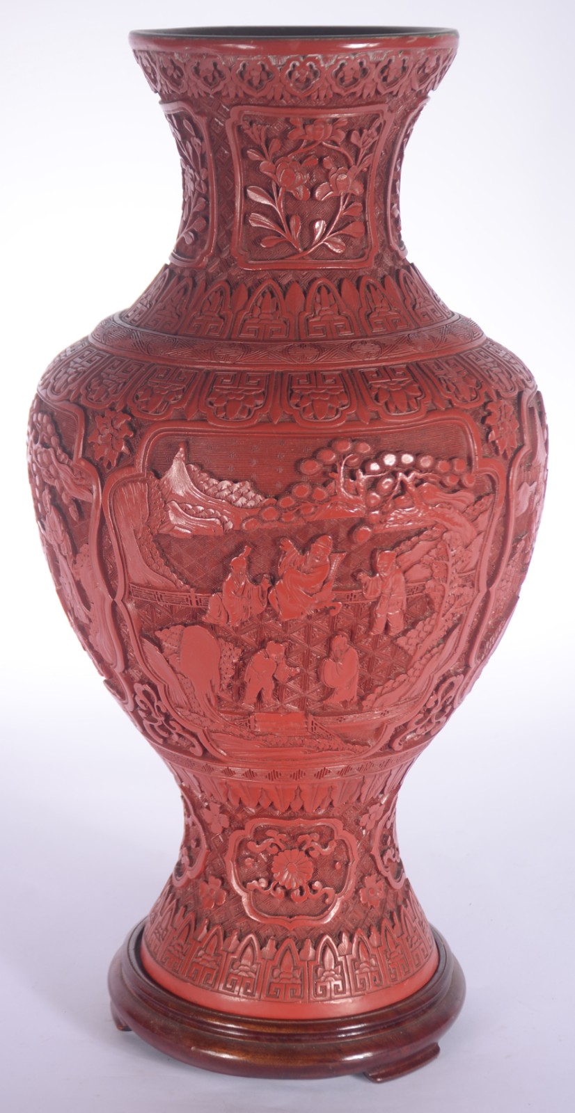 Vaso de lacca vermelha chinesa. - foto 1 de 7