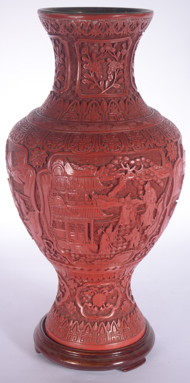 Vaso de lacca vermelha chinesa. - foto 4 de 7