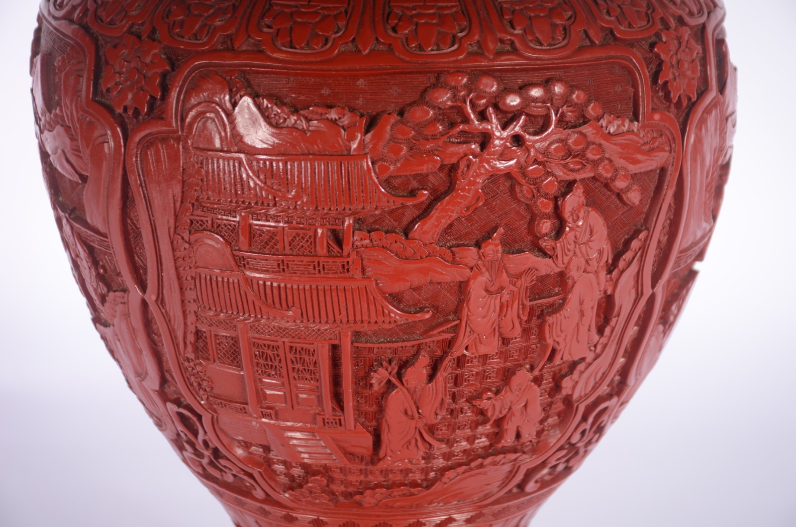 Vaso de lacca vermelha chinesa. - foto 5 de 7