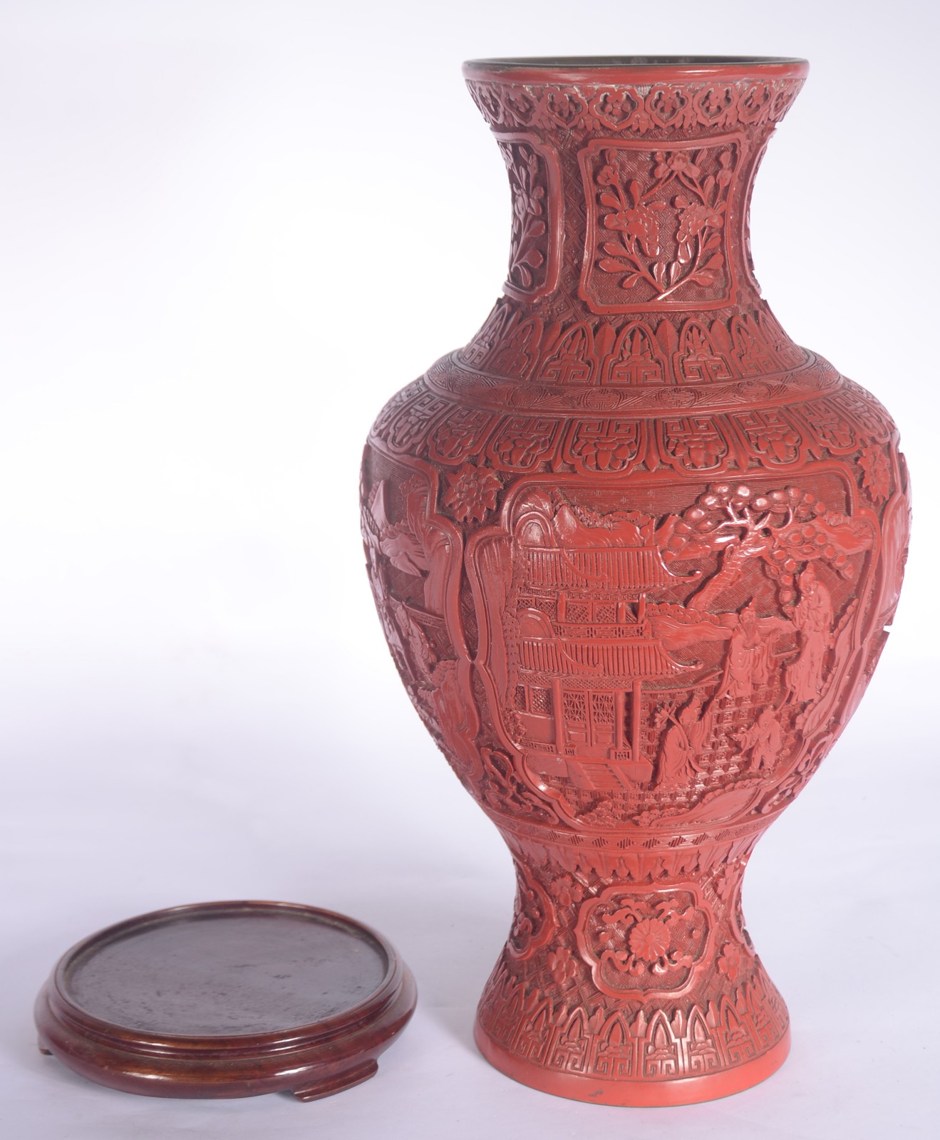 Vaso de lacca vermelha chinesa. - foto 6 de 7