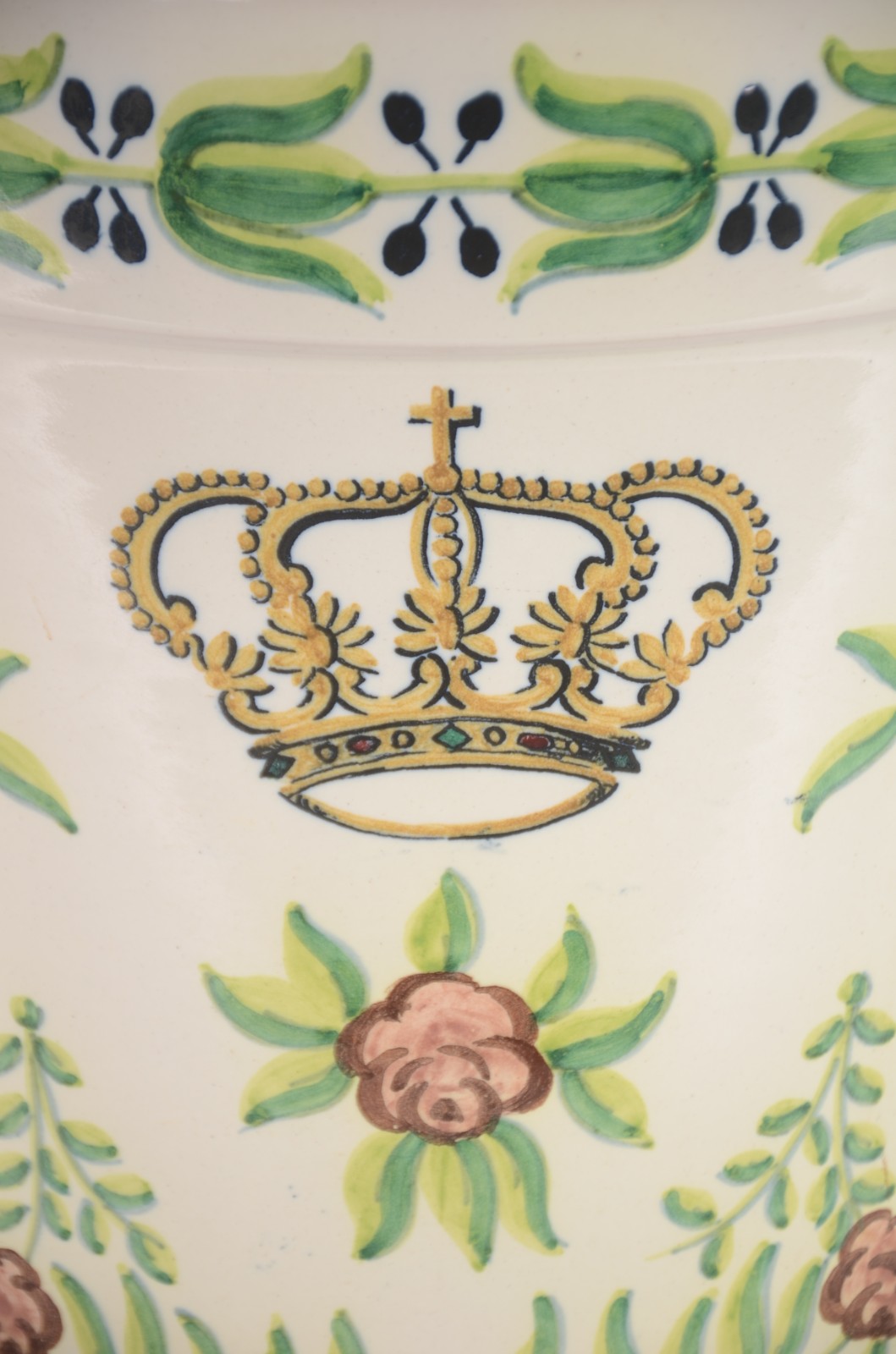 Vaso com prato de cerâmica portuguesa - Lisboa - V.L. - foto 3 de 9