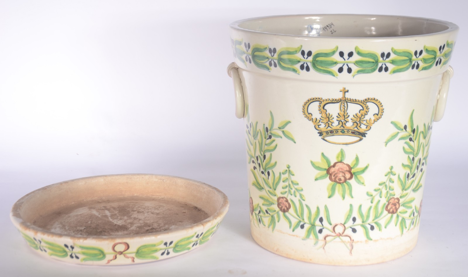 Vaso com prato de cerâmica portuguesa - Lisboa - V.L. - foto 8 de 9