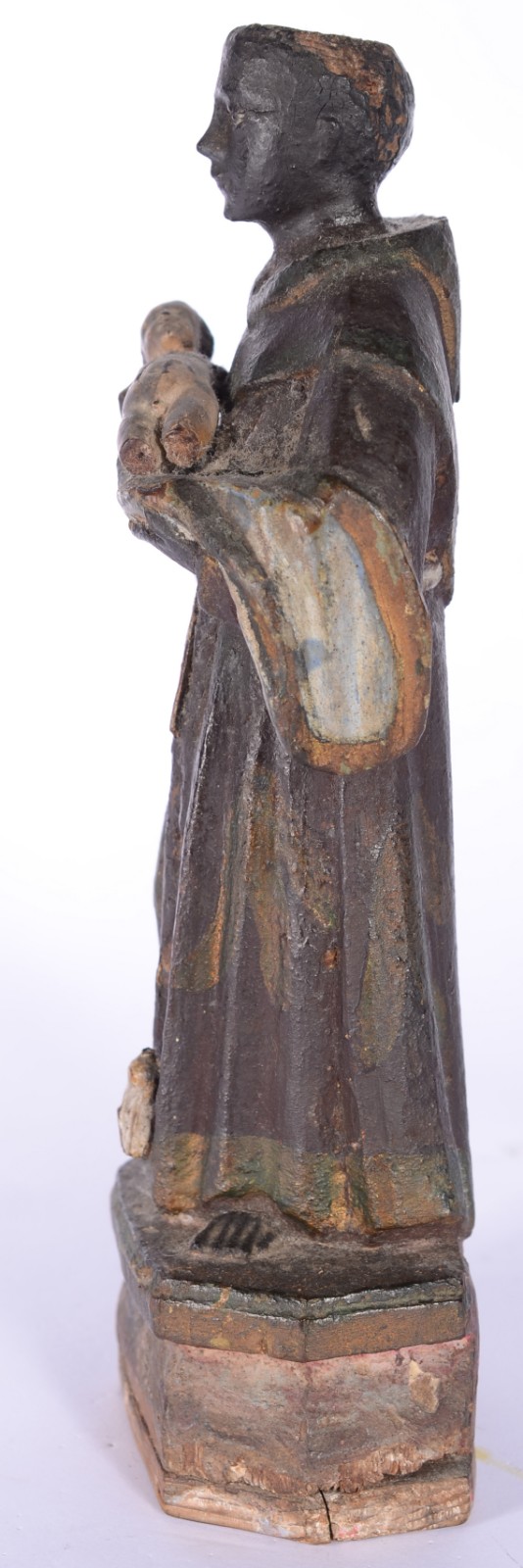 Santo Antonio com menino - Imagem de madeira. Desgastes. - foto 4 de 7