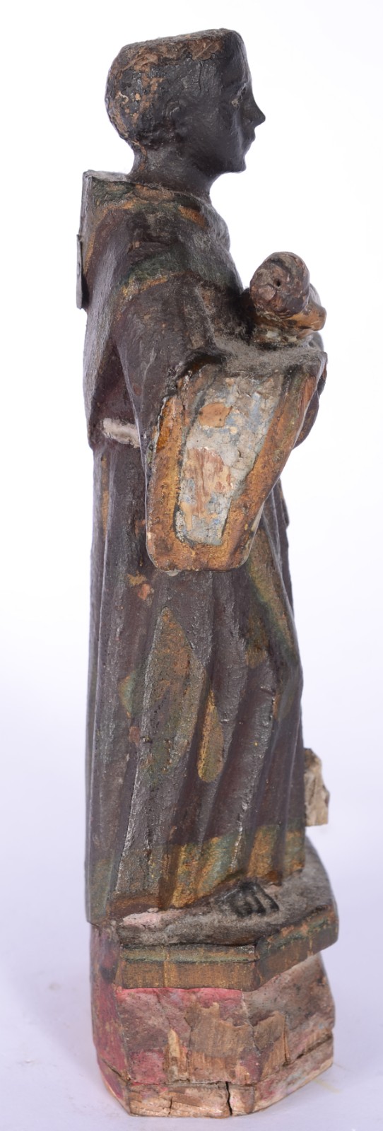Santo Antonio com menino - Imagem de madeira. Desgastes. - foto 7 de 7
