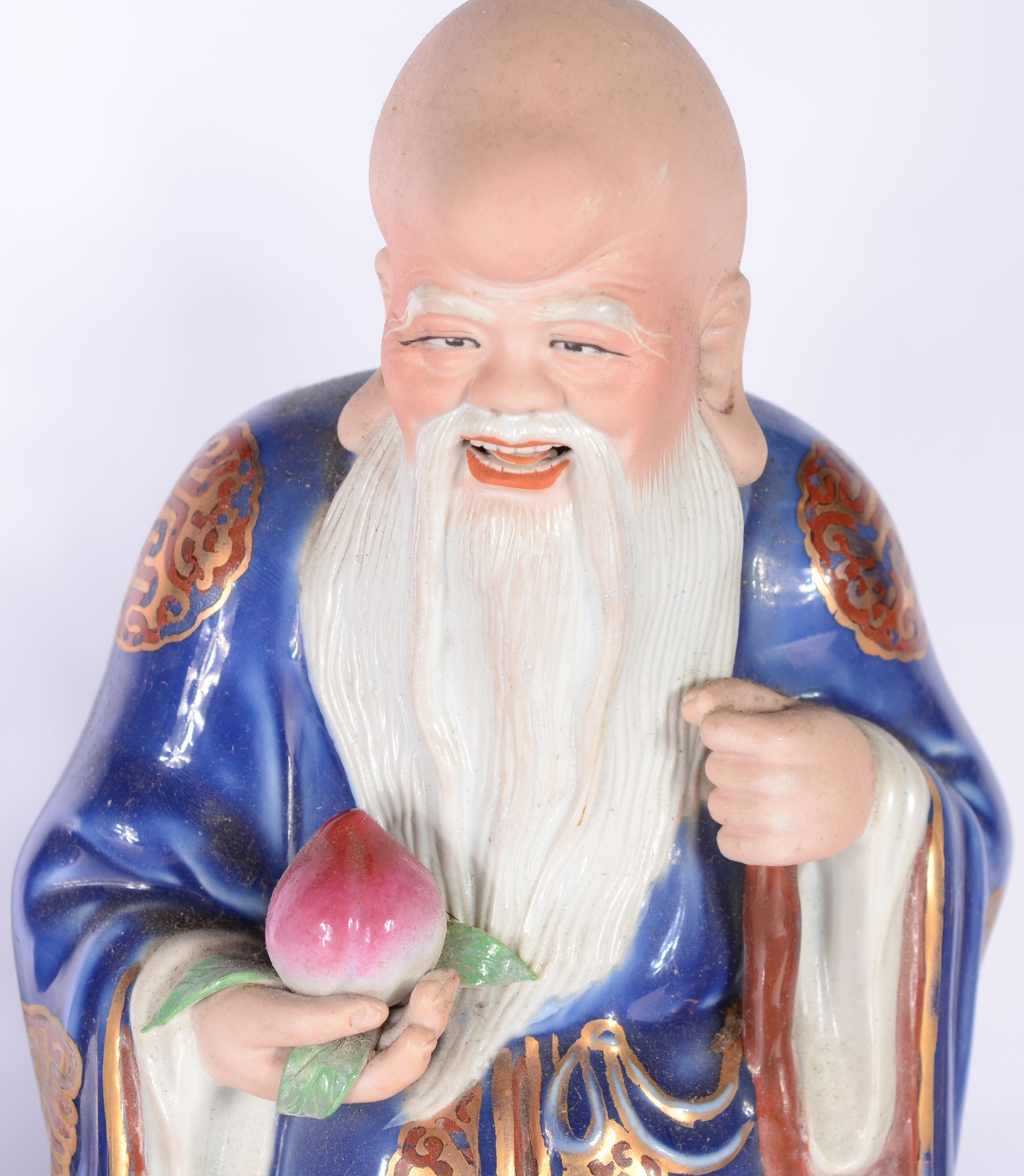 Quatro figuras de porcelana chinesa, sendo: par de cães de fó na cor... - foto 5 de 10