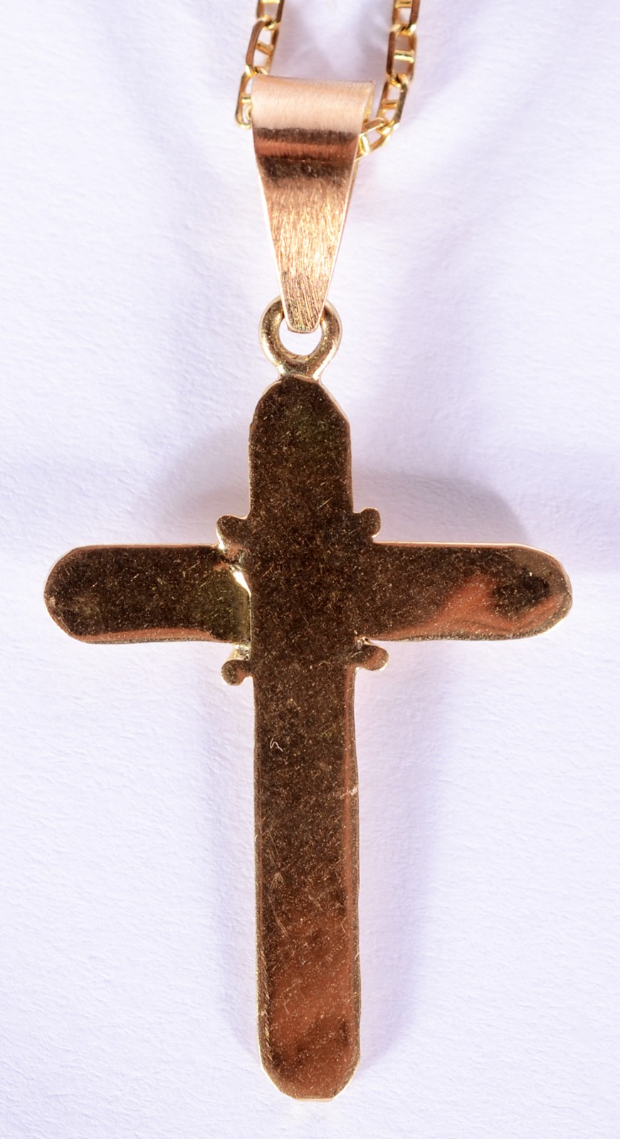 Colar com crucifixo de ouro 18 k., contraste 750 mls. (Por motivos de... - foto 3 de 6