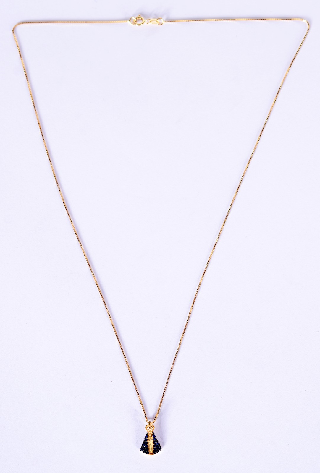 Colar com pendente de Nossa Senhora Aparecida de ouro 18 k... - foto 1 de 4