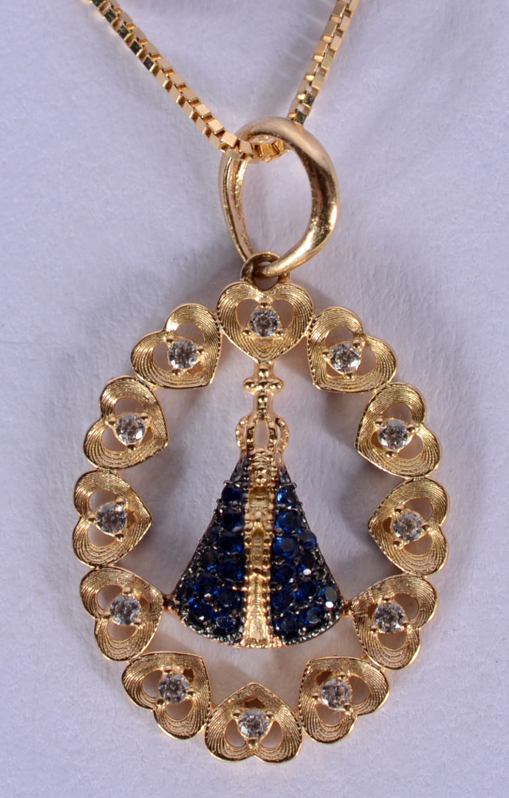 Colar com pendente de Nossa Senhora de Aparecida de ouro 18 k... - foto 2 de 6