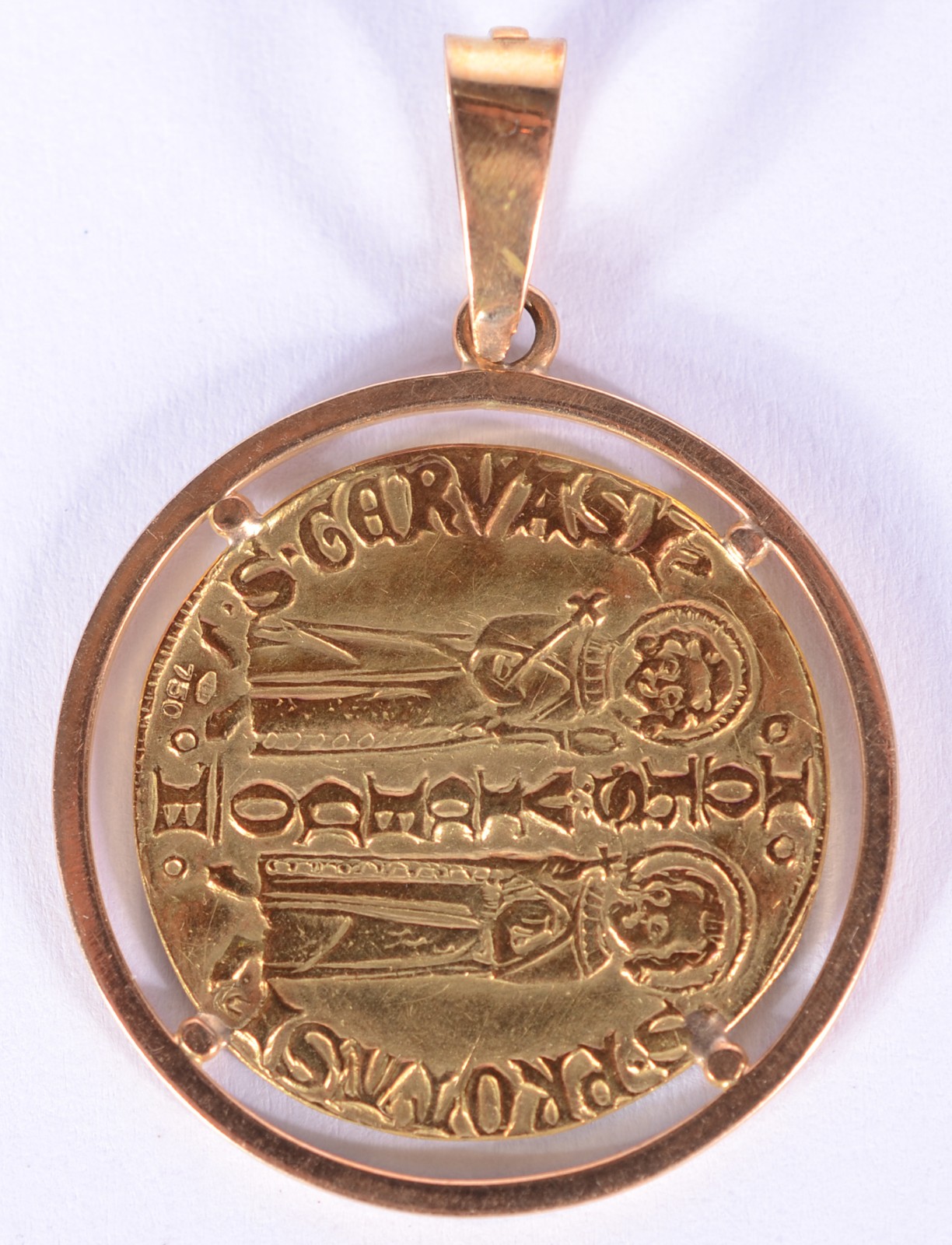 Medalha de ouro 18 k., com imagem sacra. (Por motivos de segurança a... - foto 1 de 2