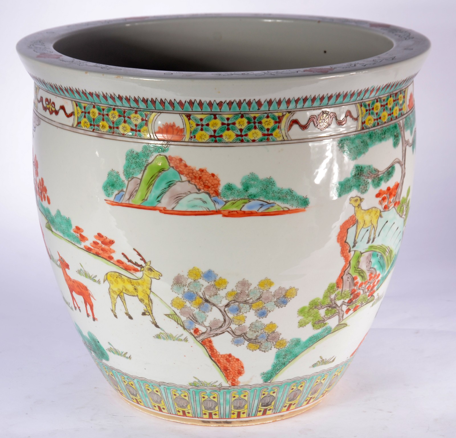 Cachepot de porcelana chinesa (Com batida e fio de cabelo). - foto 2 de 7