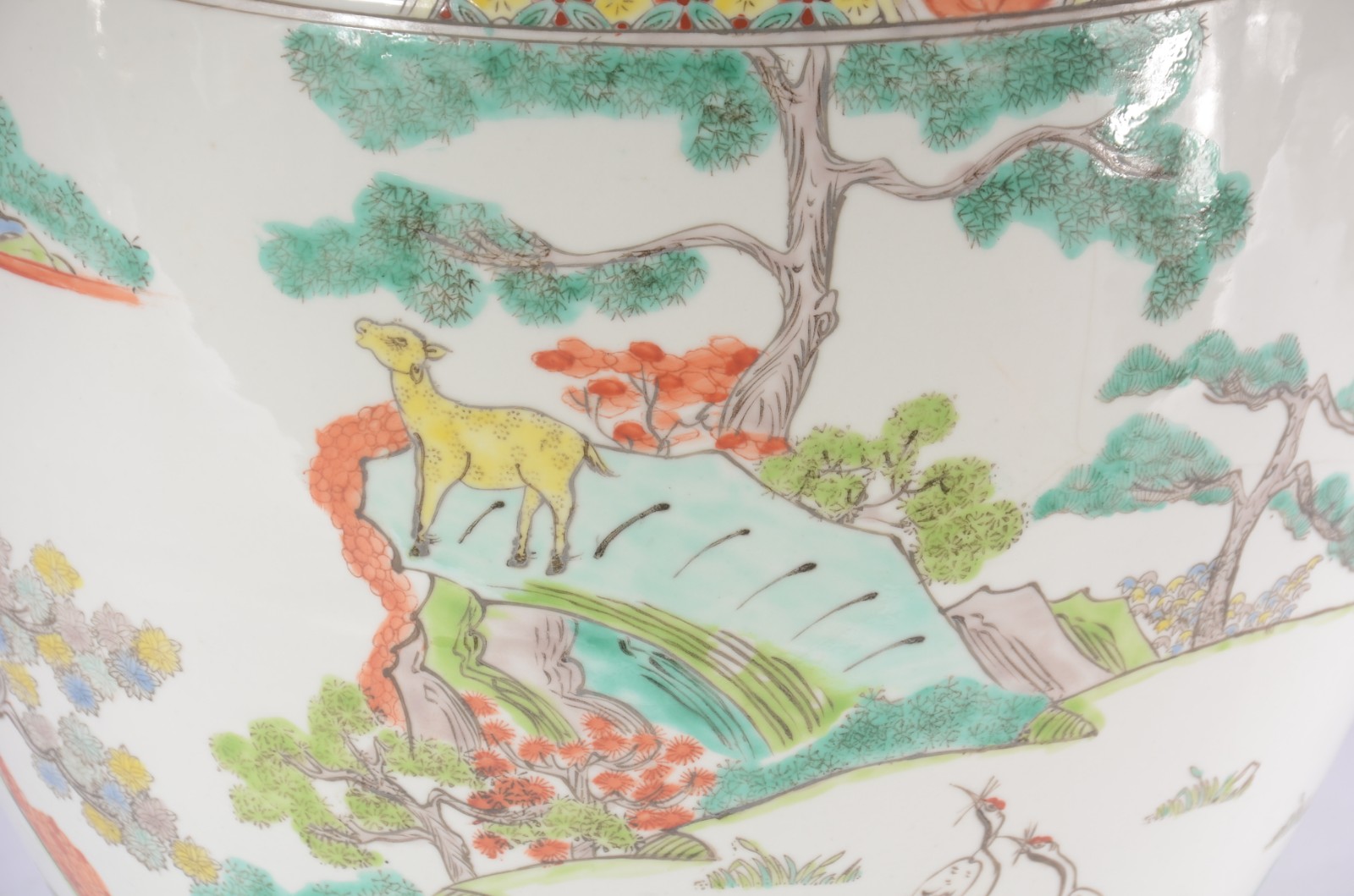 Cachepot de porcelana chinesa (Com batida e fio de cabelo). - foto 4 de 7