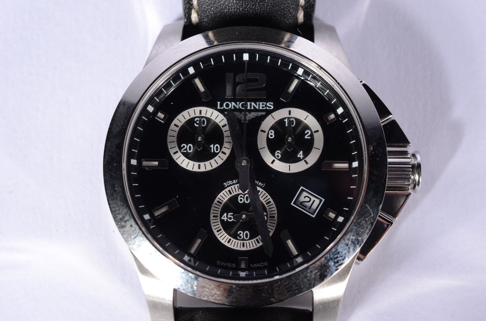 Relógio Suíço Longines, caixa de aço com cronógrafo e calendário, à... - foto 1 de 5