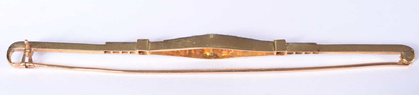 Broche de ouro 18 k., com safiras azuis e brilhantes. (Por motivos de... - foto 6 de 6