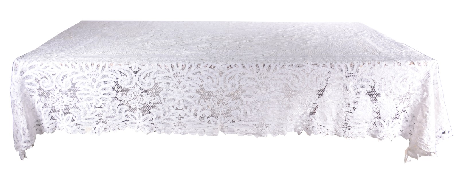 Toalha de mesa de renda branca. - foto 1 de 5