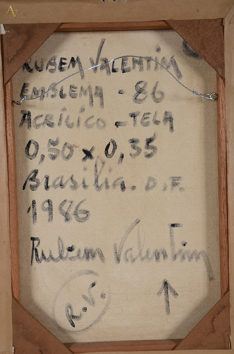 RUBEM VALENTIM (1922 / 1991)- Emblema 86 - ost - 50 x 35 - datado 1986 - foto 3 de 3