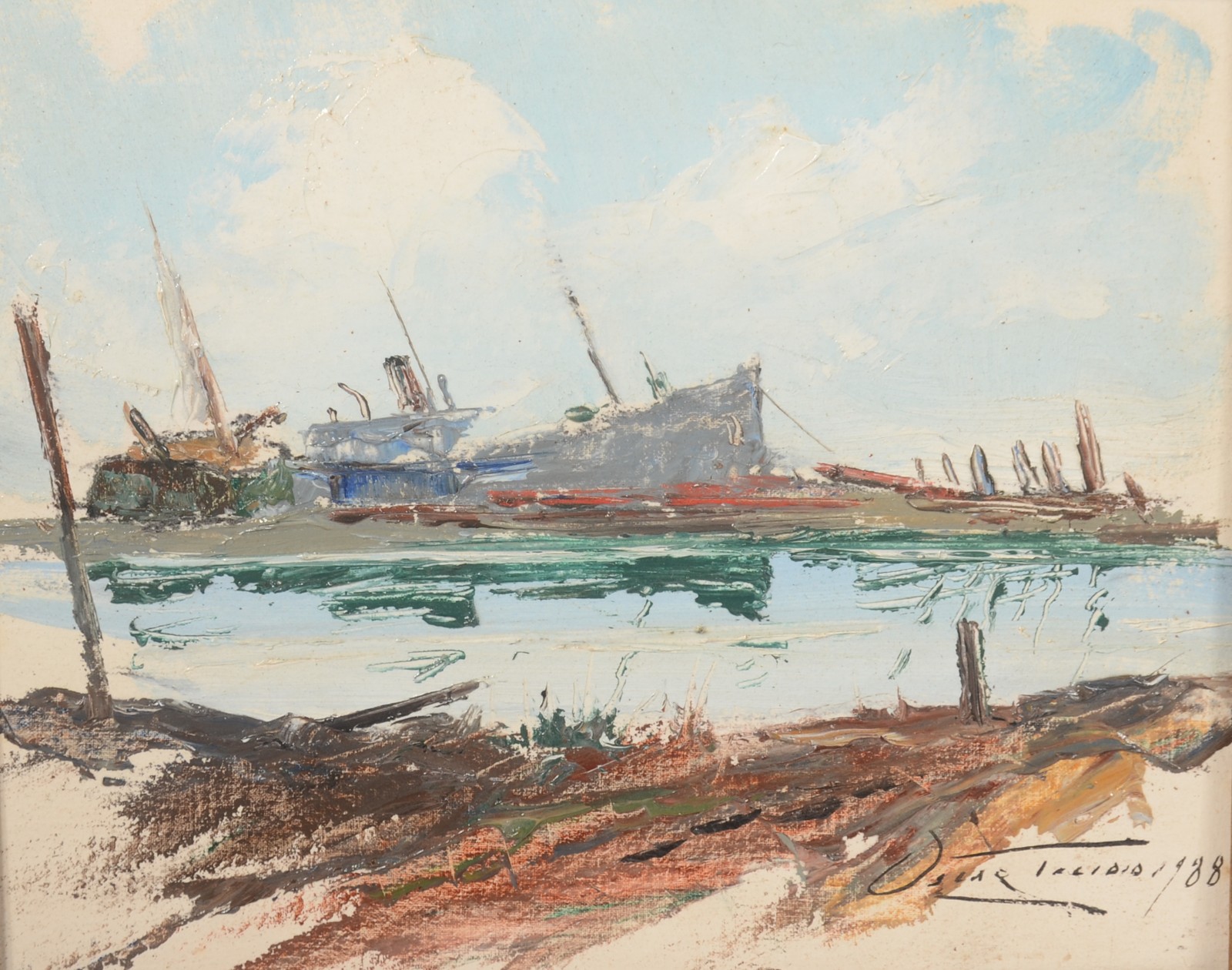 Oscar Tecídio (1926-1995), Barcos com Reparos - foto 1 de 5