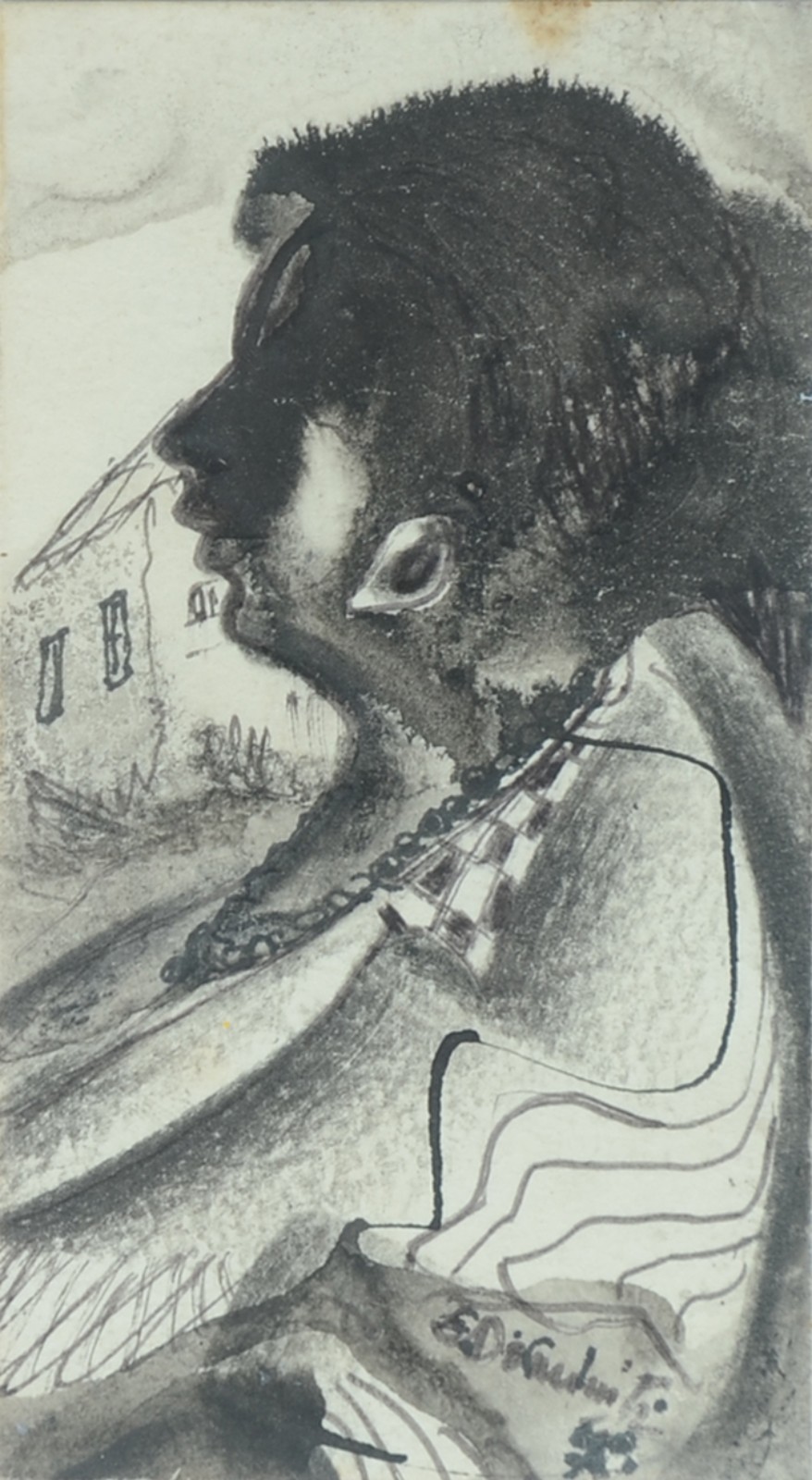 Di Cavalcanti (1897-1976), Perfil De Mulher Negra - foto 1 de 4