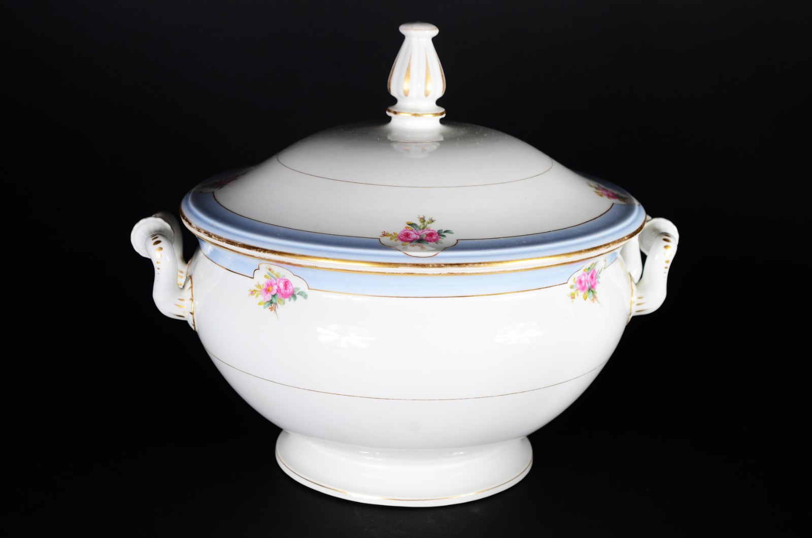 Serviço de jantar de antiga porcelana alemã KPM, tarja azul celeste... - foto 2 de 9