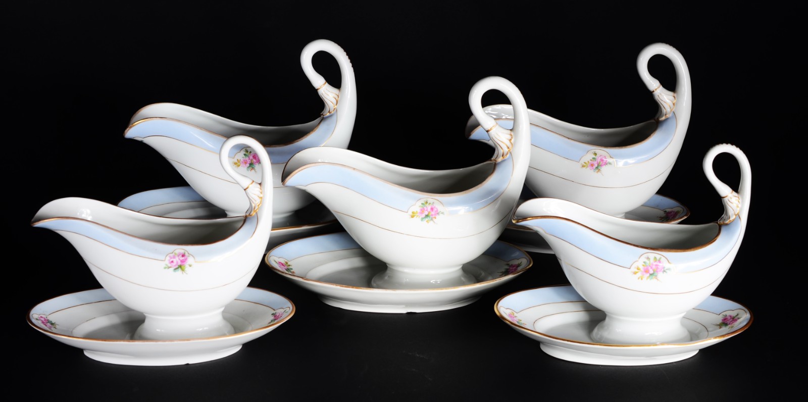 Serviço de jantar de antiga porcelana alemã KPM, tarja azul celeste... - foto 4 de 9