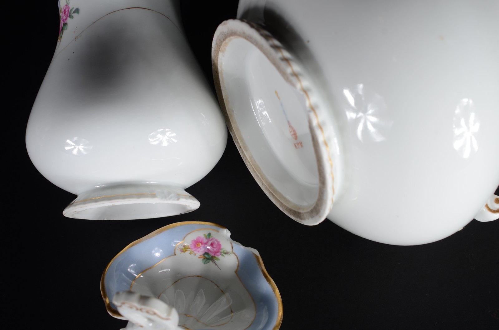 Serviço de jantar de antiga porcelana alemã KPM, tarja azul celeste... - foto 9 de 9