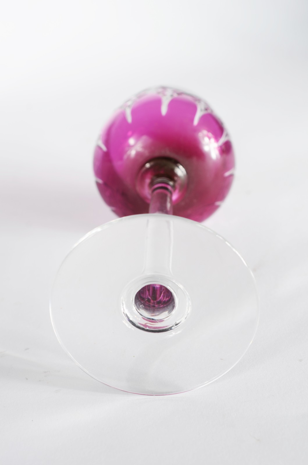 Seis cálices para vinho branco de cristal europeu doublé lilás... - foto 5 de 5