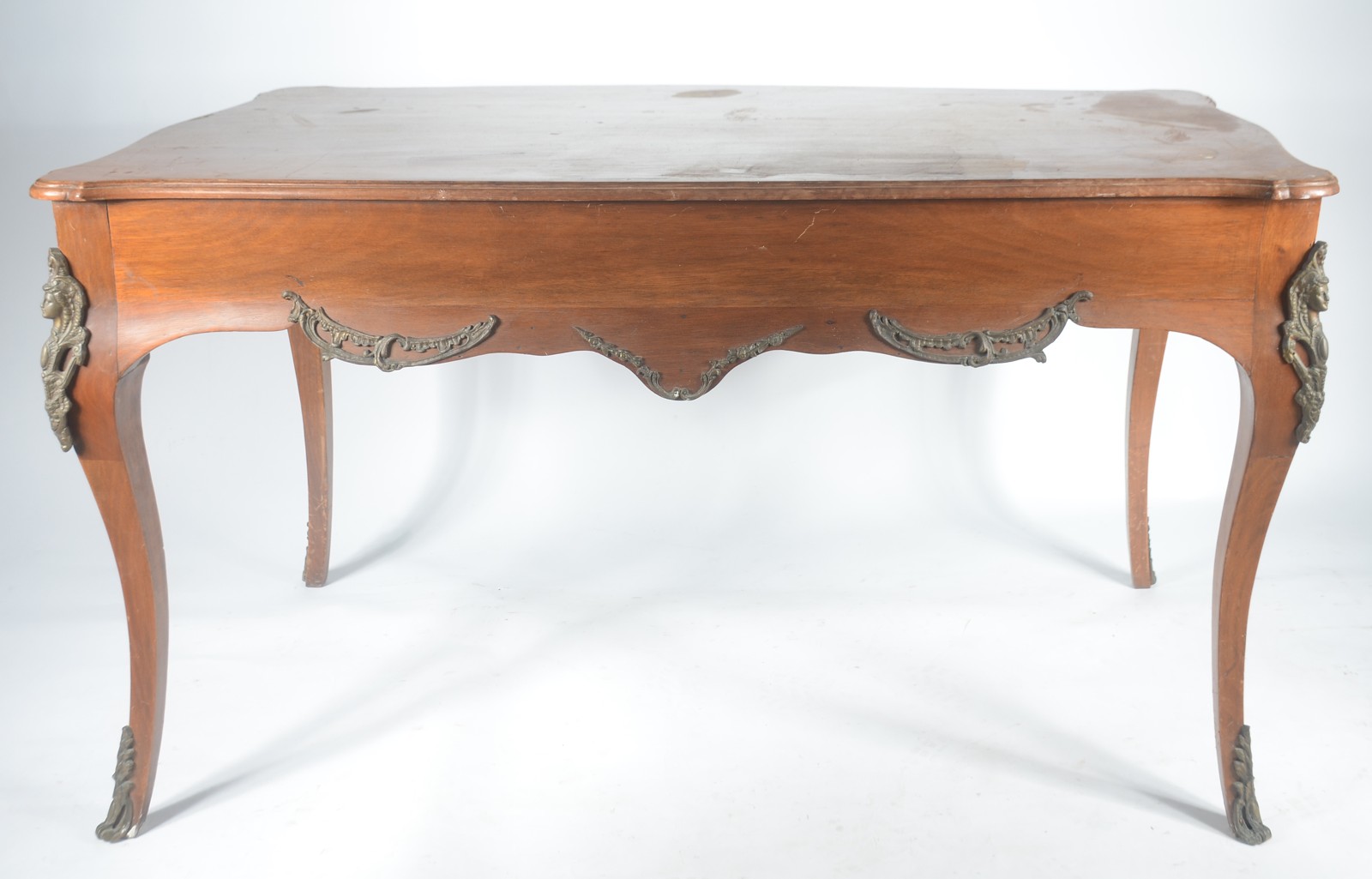 Mesa para escrita de madeira nobre (tampo com manchas), uma gaveta... - foto 4 de 9