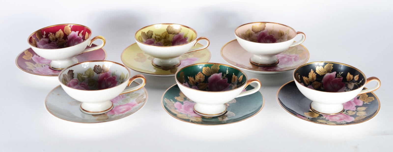 Conjunto para chá e bolo de porcelana Bavaria, decoração floral... - foto 2 de 8