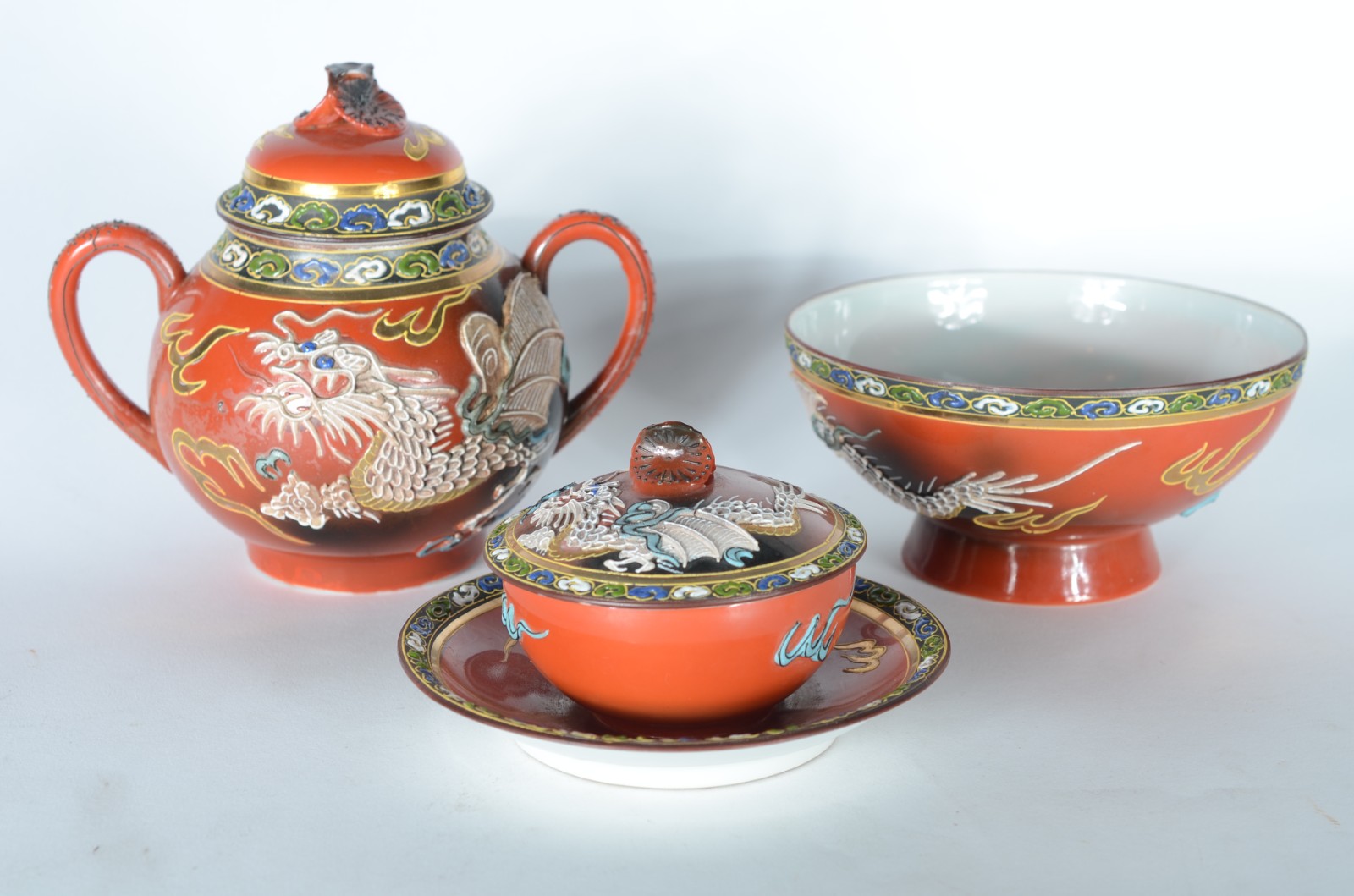 Serviço de porcelana oriental para chá e café, decorado com figuras... - foto 3 de 9