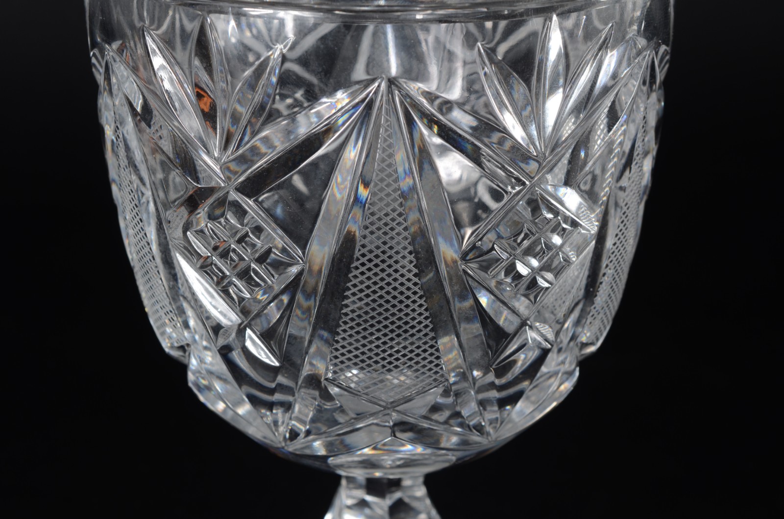 Compoteira de cristal tcheco lapidado. - foto 4 de 8