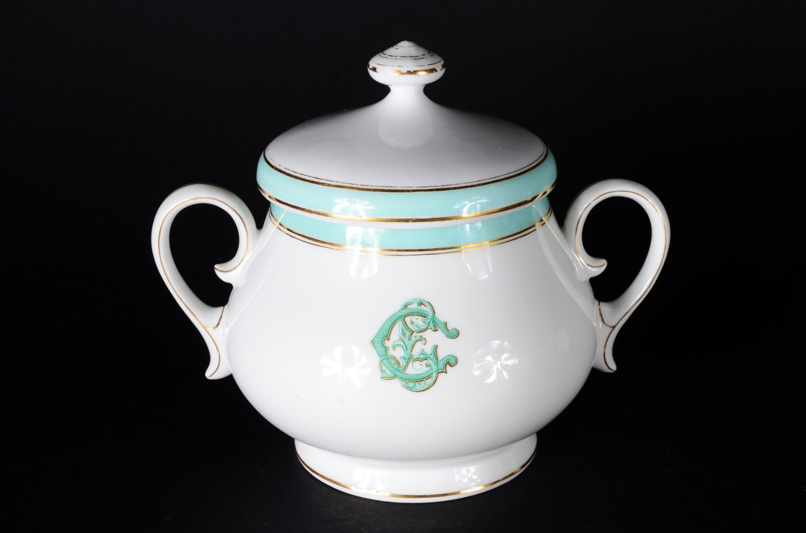 Conjunto para café de porcelana francesa Velho Paris com monograma e... - foto 2 de 9