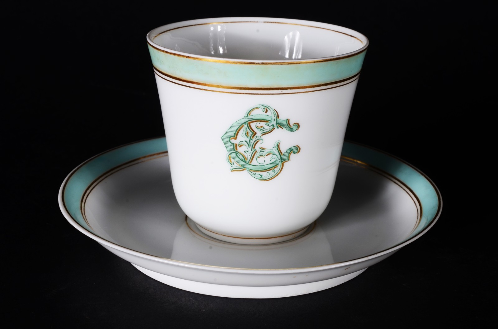 Conjunto para café de porcelana francesa Velho Paris com monograma e... - foto 3 de 9