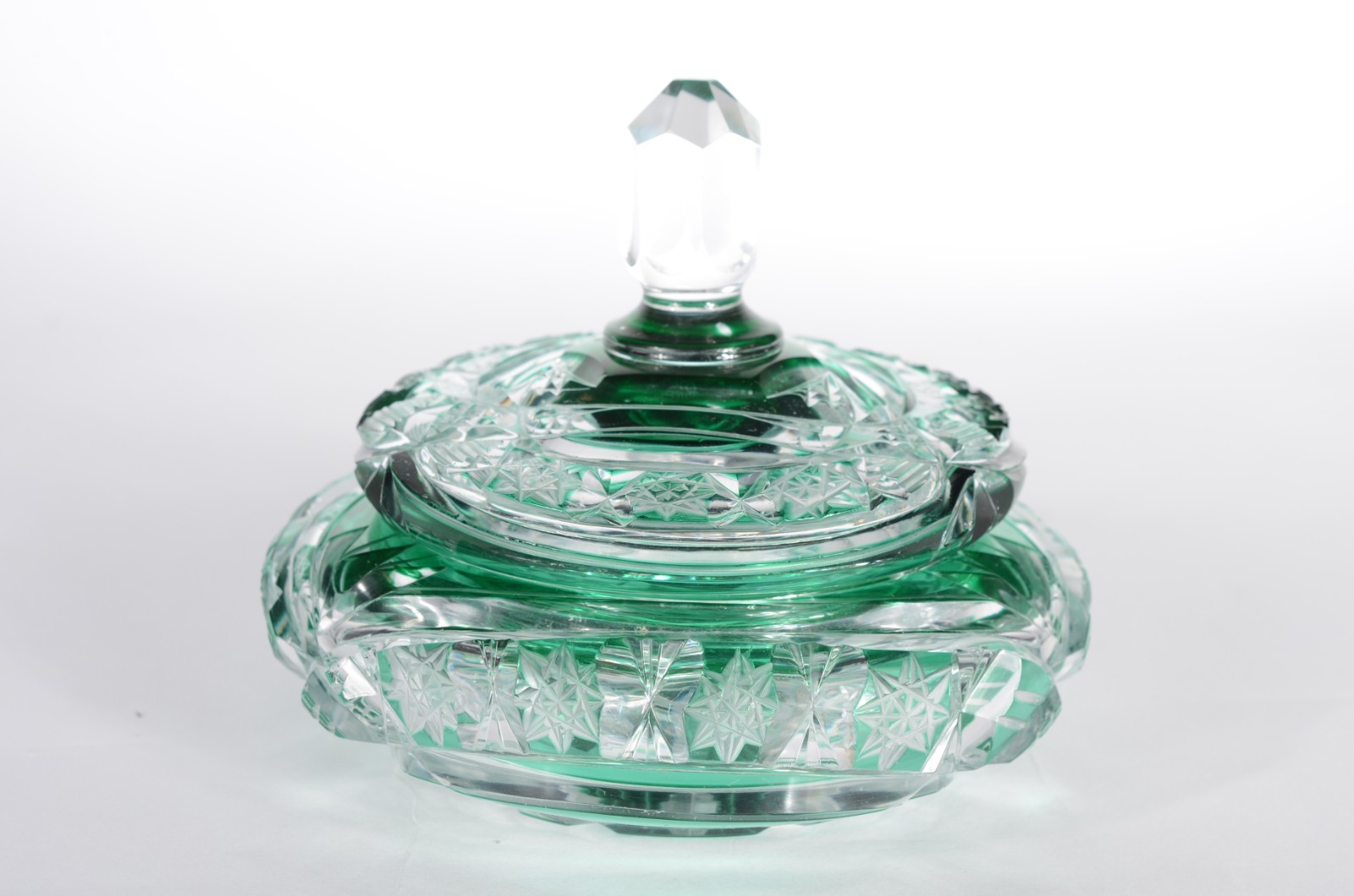 Conjunto com 3 peças para toilette de cristal doublé verde lapidado... - foto 4 de 10