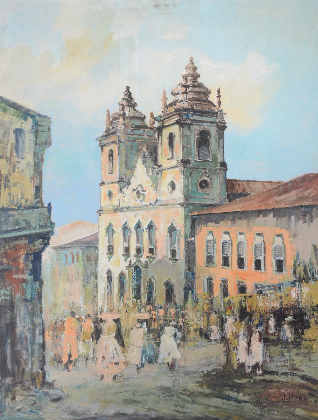 Igreja, casario e figuras - foto 1 de 4