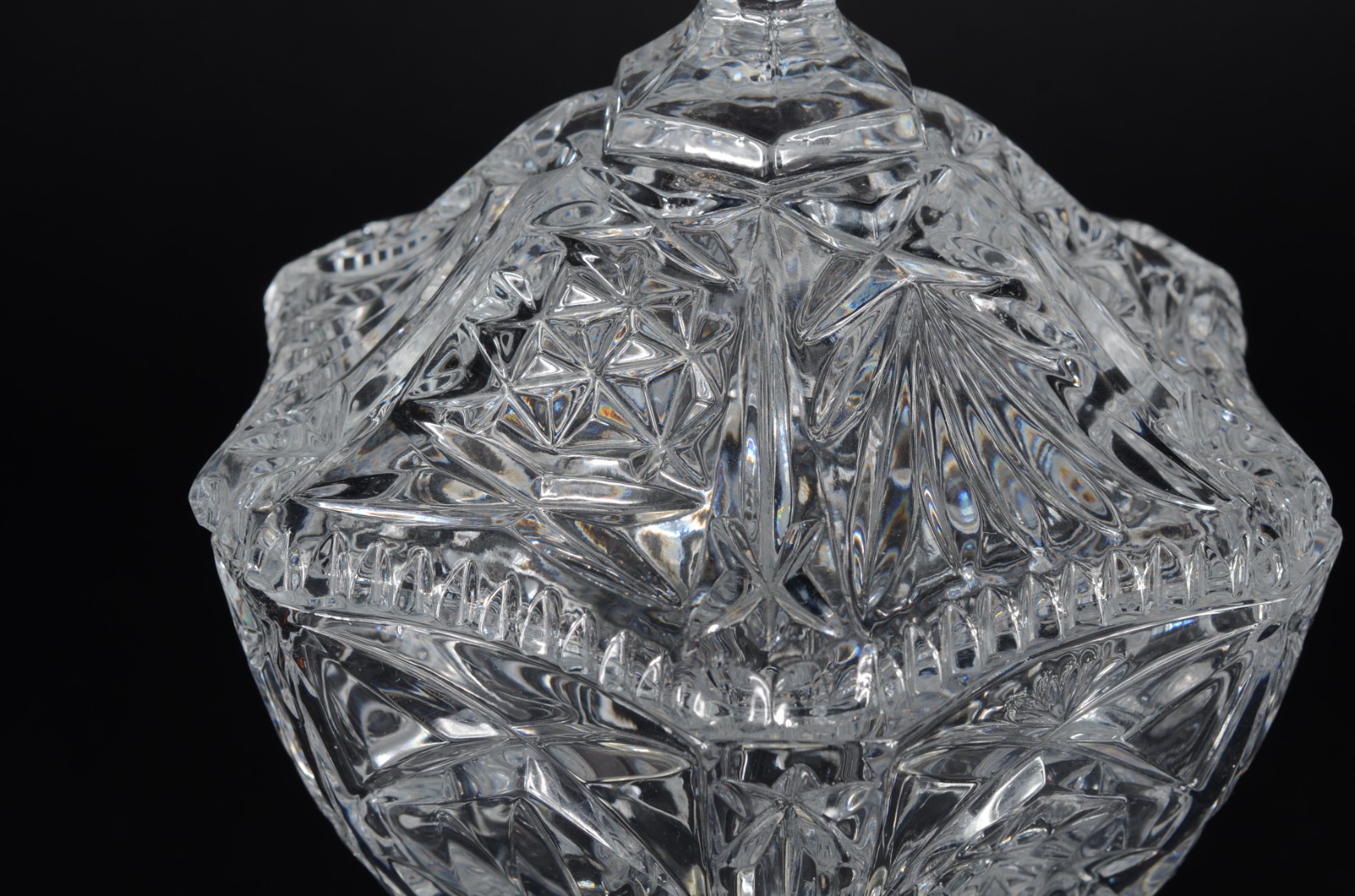Par de compoteiras de cristal tcheco lapidado. - foto 2 de 8