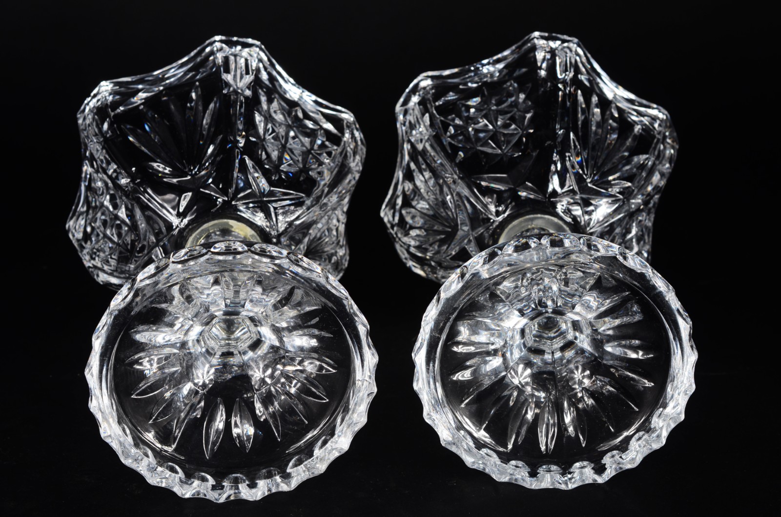 Par de compoteiras de cristal tcheco lapidado. - foto 8 de 8
