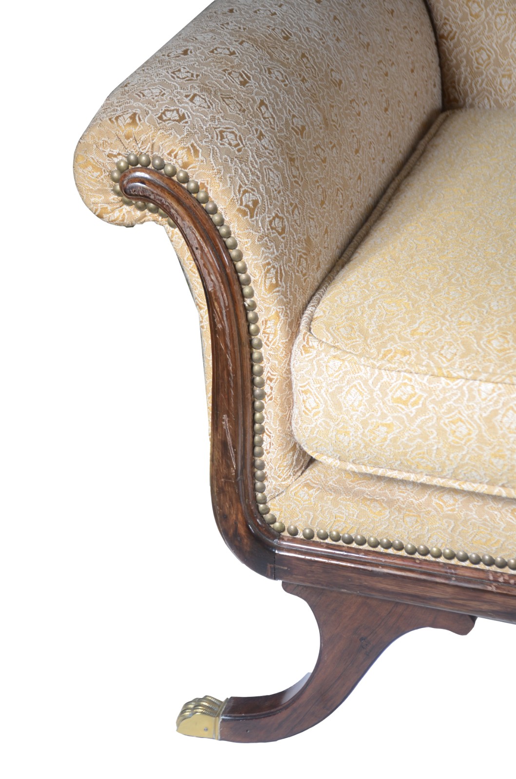 Conjunto de sofá e par de poltronas de madeira nobre, estilo ingles... - foto 6 de 8