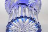 Vaso de cristal tcheco doublé azul lapidado. - Vaso de cristal tcheco doublé azul lapidado.